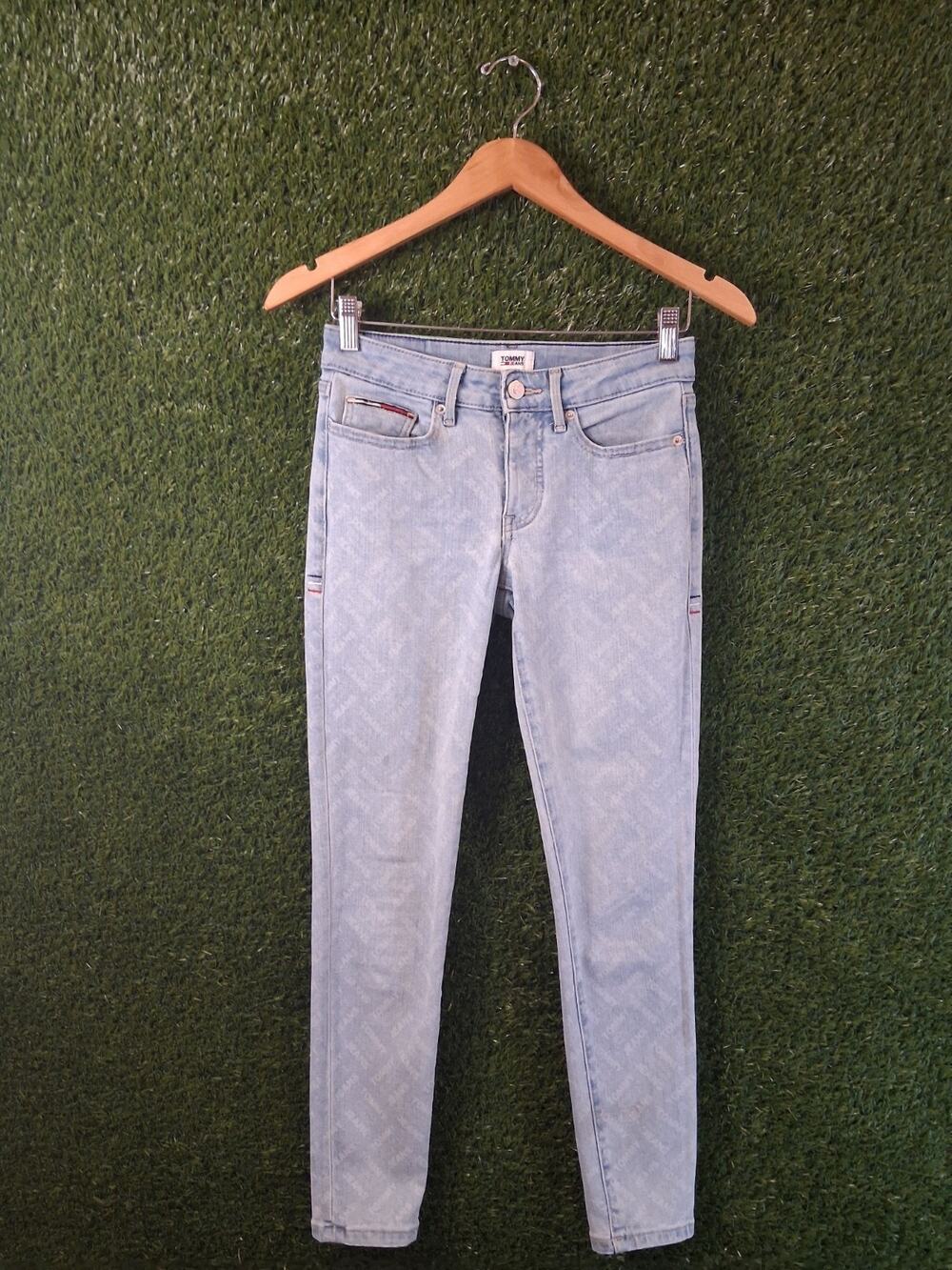 Tommy Jeans Women's Monogram Logo Skinny Jeans Light Wash Size 0 / W25 L26